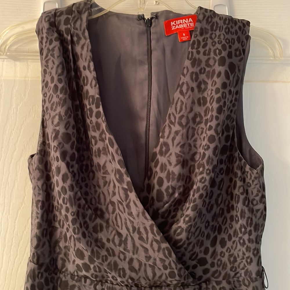 Gray and Black Animal Print Dress